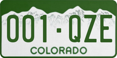 CO license plate 001QZE