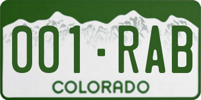 CO license plate 001RAB