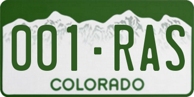 CO license plate 001RAS