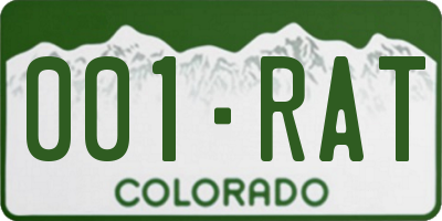 CO license plate 001RAT