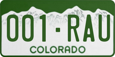 CO license plate 001RAU