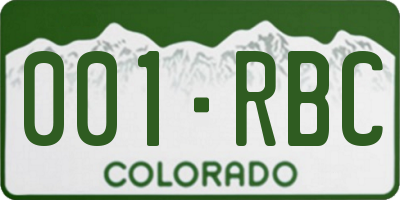 CO license plate 001RBC