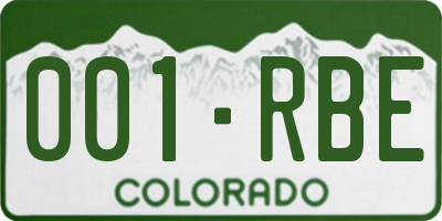 CO license plate 001RBE