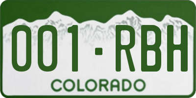 CO license plate 001RBH