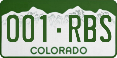 CO license plate 001RBS