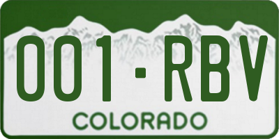 CO license plate 001RBV