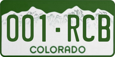 CO license plate 001RCB