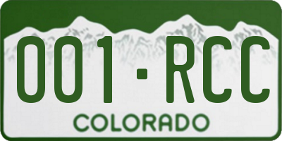 CO license plate 001RCC