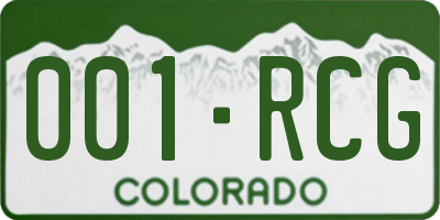 CO license plate 001RCG