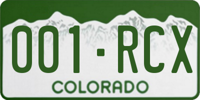 CO license plate 001RCX