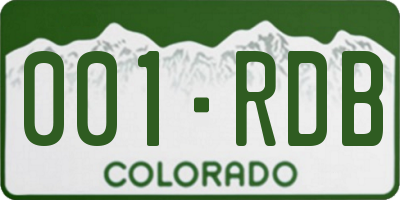 CO license plate 001RDB