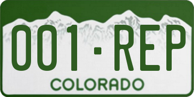 CO license plate 001REP