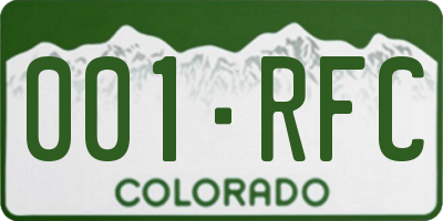 CO license plate 001RFC