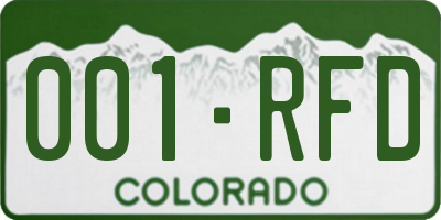 CO license plate 001RFD