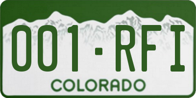 CO license plate 001RFI