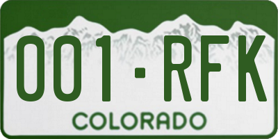 CO license plate 001RFK