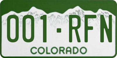 CO license plate 001RFN