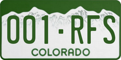 CO license plate 001RFS