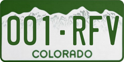 CO license plate 001RFV