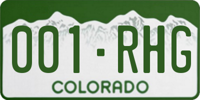 CO license plate 001RHG