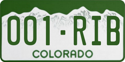 CO license plate 001RIB