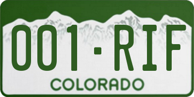 CO license plate 001RIF