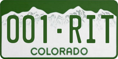 CO license plate 001RIT