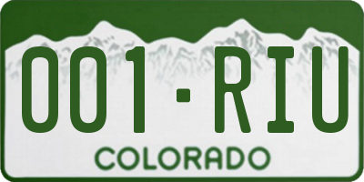 CO license plate 001RIU