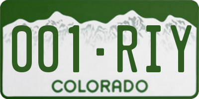 CO license plate 001RIY