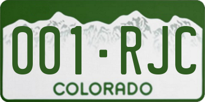CO license plate 001RJC