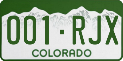 CO license plate 001RJX