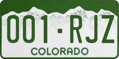 CO license plate 001RJZ