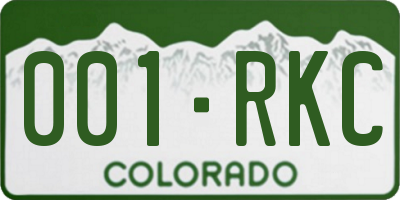 CO license plate 001RKC