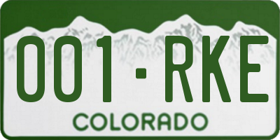 CO license plate 001RKE