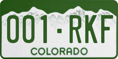 CO license plate 001RKF