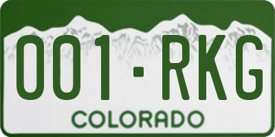 CO license plate 001RKG