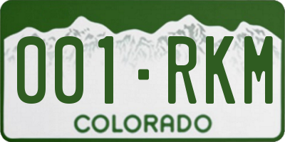 CO license plate 001RKM