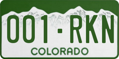 CO license plate 001RKN