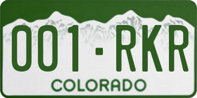 CO license plate 001RKR