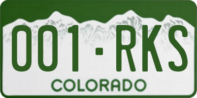 CO license plate 001RKS