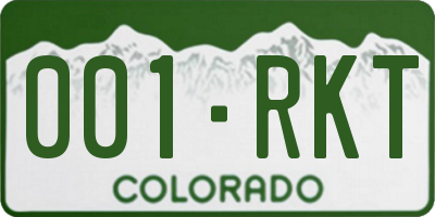 CO license plate 001RKT