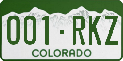 CO license plate 001RKZ