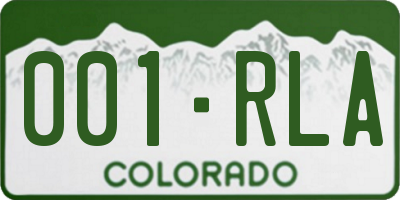 CO license plate 001RLA