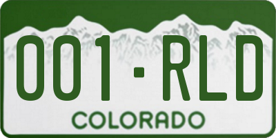 CO license plate 001RLD