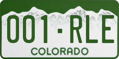 CO license plate 001RLE