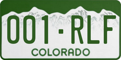CO license plate 001RLF