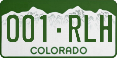 CO license plate 001RLH