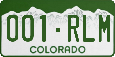 CO license plate 001RLM