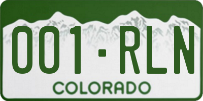 CO license plate 001RLN