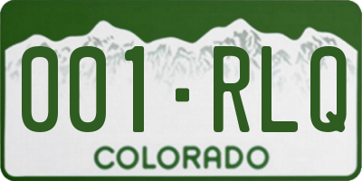 CO license plate 001RLQ